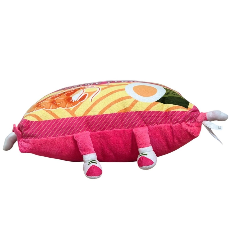 Ramen-San Shrimp Flavor Soft Plush Pillow Kawaii Pink Yellow Instant Noodle - Picture 6 of 8